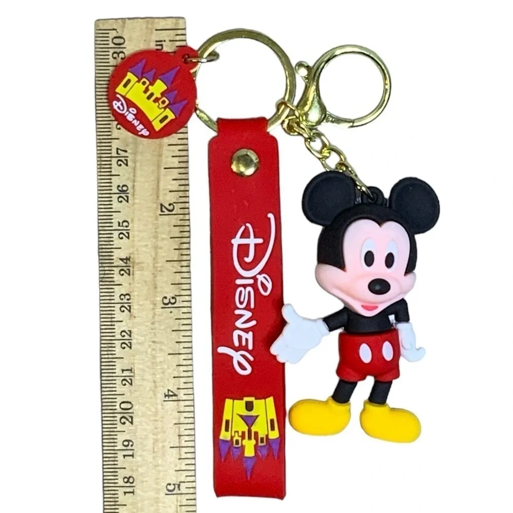 Keychain Mickey Mouse Disney 3D Character Key Ring Wrist Lanyard Pendant Bag